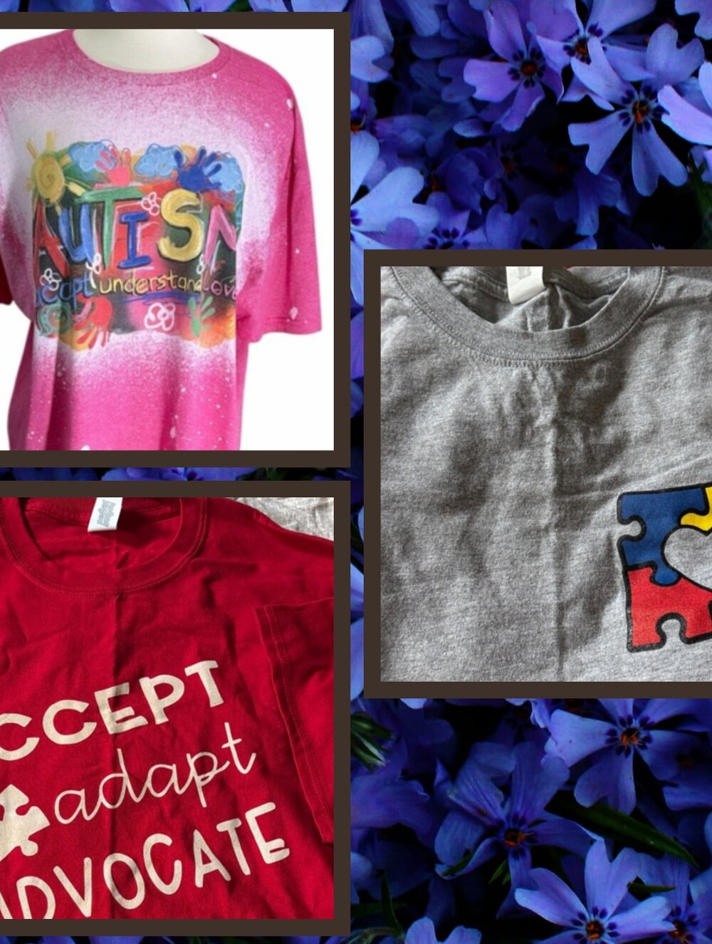 Red and Gray Autism Awareness Graphic Crewneck Tee